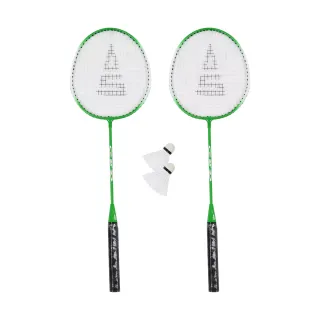 Badmintonový set SULOV®, 2x raketa, 2x loptička, vak - zeleno-biela